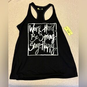 Xersion Black Motivational Graphic Tank Top
